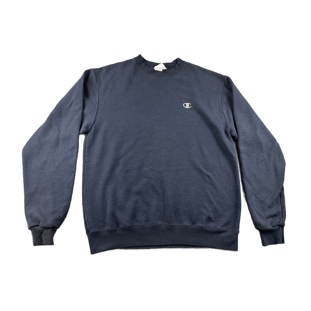 Champion Sweatshirt Men M Blue Eco Fleece Crewneck Regular Sportswear Athleisure